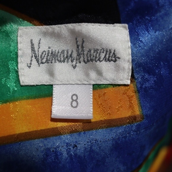 Neiman Marcus Bright Loud Bold Colorful Geometric 80s Shoulder Pads Top 8 - Picture 11 of 11